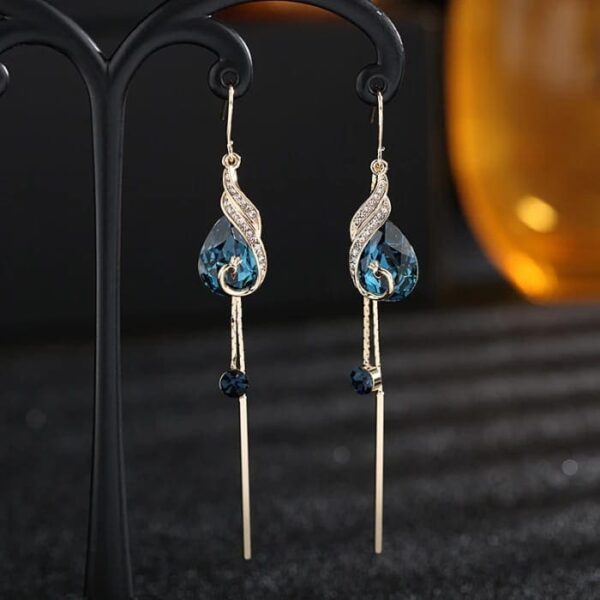 Boucles d'oreilles Paon en cristal d'Azure – Image 6