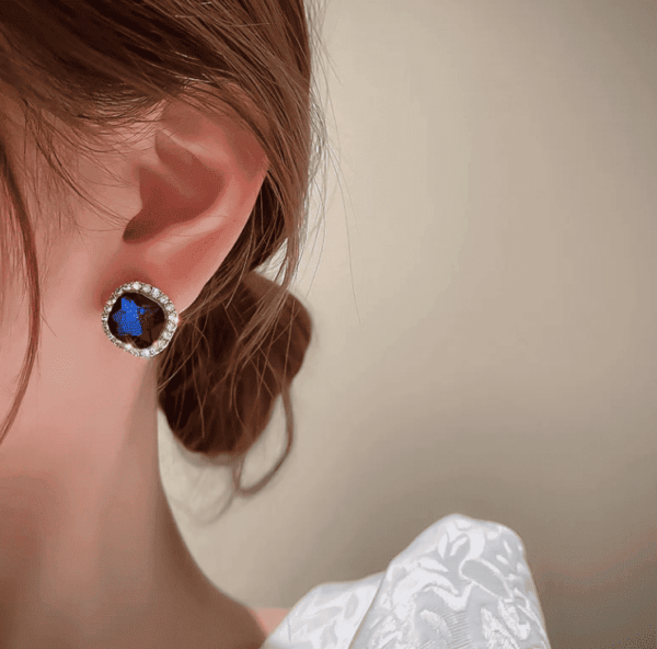 Boucles d'Oreilles Étoile de Saphir