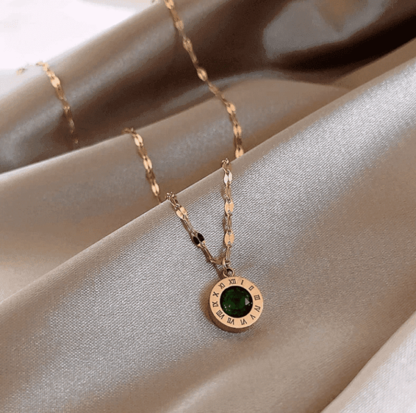 Collier Charme Antique Vert – Image 4