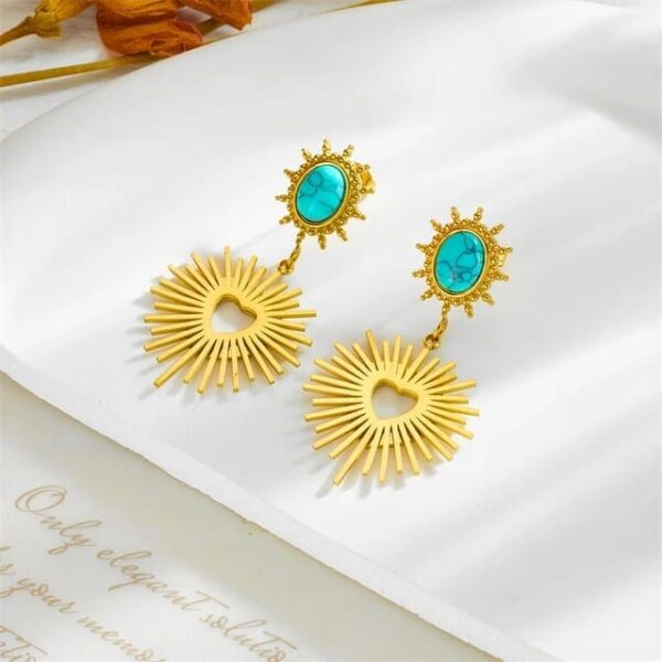 Boucles d'oreilles "Cœur de Turquoise" – Image 5