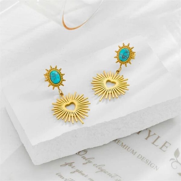 Boucles d'oreilles "Cœur de Turquoise" – Image 6