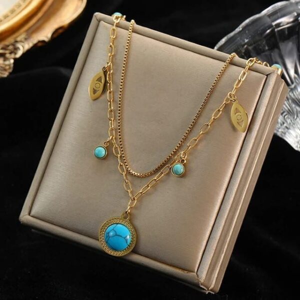 Collier Turquoise Duo Mystique – Image 5